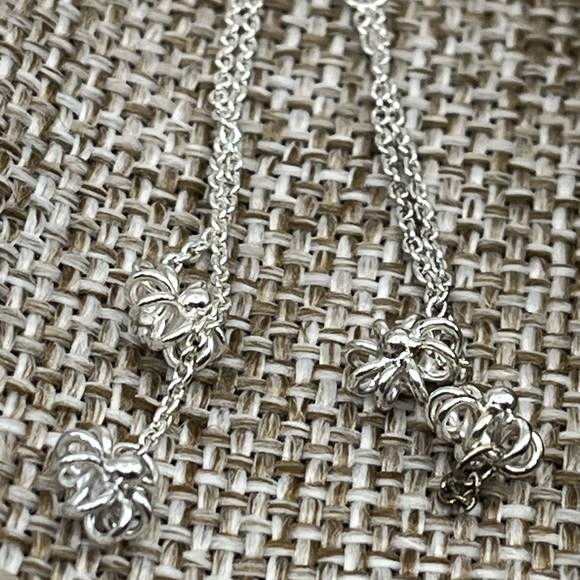 Vintage 925 Sterling Silver Flower Threader Earrings with Box - Picture 9 of 16